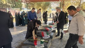 مزار مطهر شهدای شهر کلیشاد و سودرجان غبارروبی و عطرافشانی شد