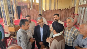 حضور شهردار به همراه نایب رئیس شورای اسلامی شهر و کارشناسان شهرداری در نماز جمعه شهر کلیشاد و سودرجان